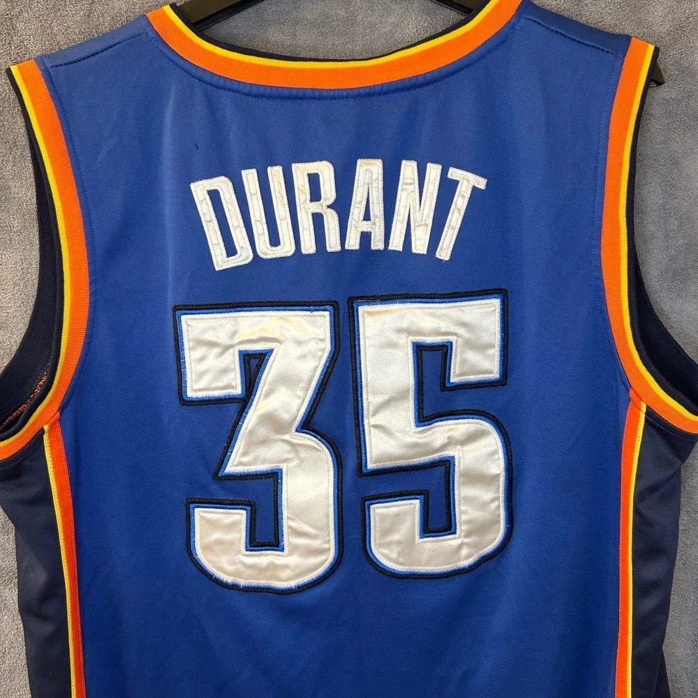 Adidas Oklahoma City Thunder Kevin Durant 35 NBA Jersey Blue Mens 56 XL‎